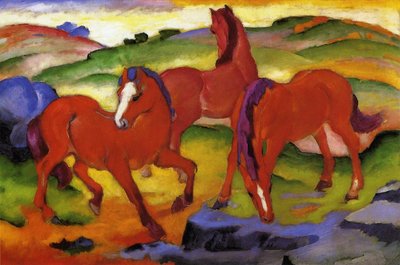 Three Red Horses by Franz Marc